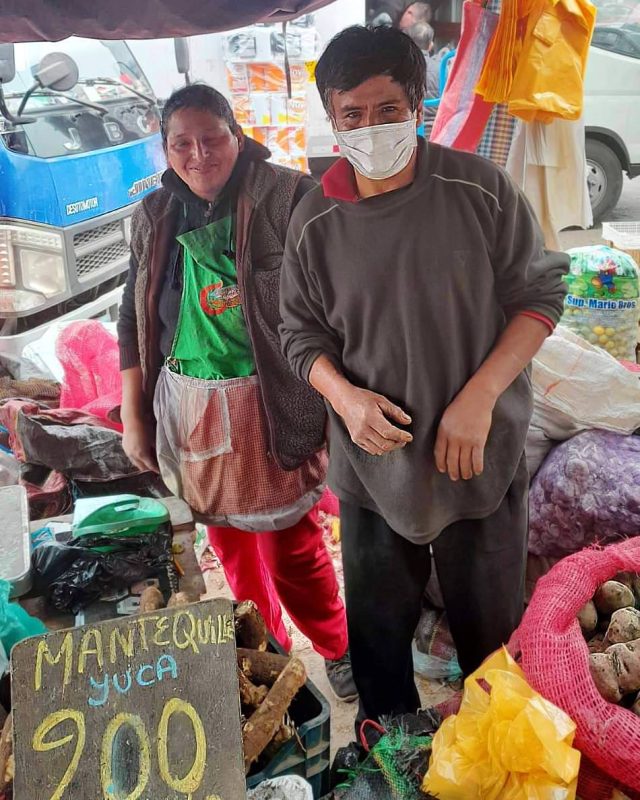 People at a market.